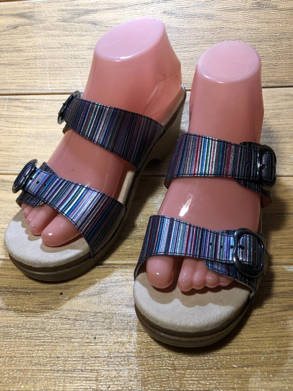 Dansko women leather clogs wedge sandals, 7.5
